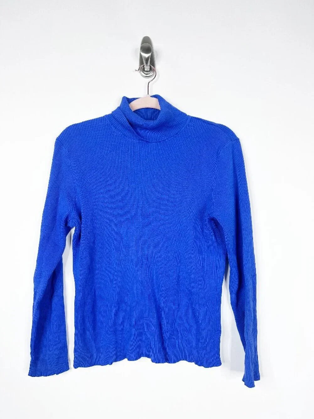 2/$30 Chico's Ribbed Turtleneck Sweater Cobalt Blue Large #A1974